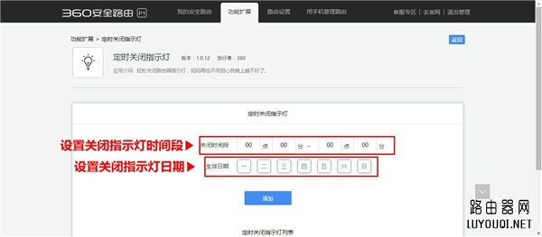 360 P1����·������Web����ҳ���ö�ʱ�εĲ�������