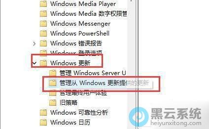 点击管理从Windows更新提供的更新