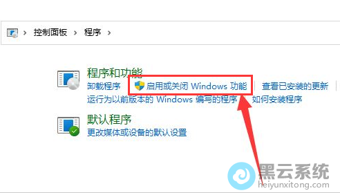 点击启用或关闭Windows功能