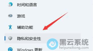 打开隐私和安全性