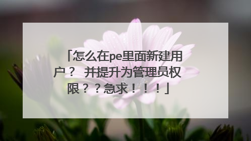 ��ô��pe�����½��û��� ������Ϊ����ԱȨ�ޣ������󣡣���