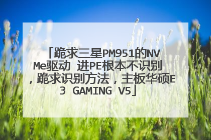 跪求三星PM951的NVMe驱动 进PE根本不识别,跪求识别方法,主板华硕E3 GAMING V5