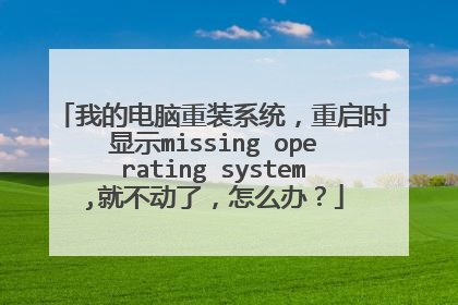 �ҵĵ�����װϵͳ������ʱ��ʾmissing operating system,�Ͳ����ˣ���ô�죿
