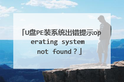 U��PEװϵͳ������ʾoperating system not found��