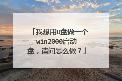我想用U盘做一个win2000启动盘,请问怎么做?