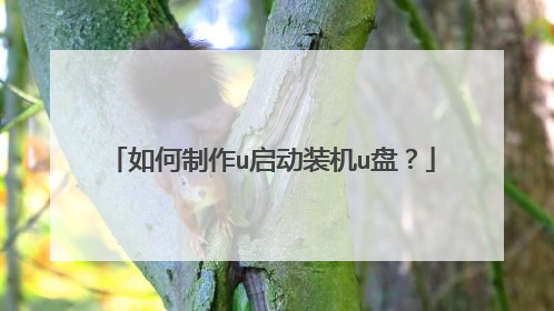 如何制作u启动装机u盘?