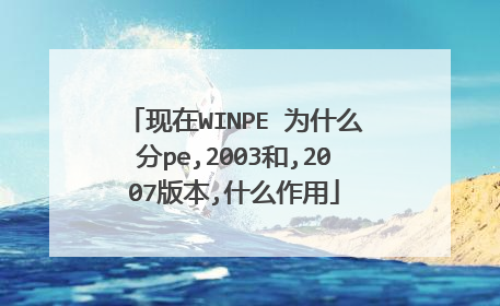 ����WINPE Ϊʲô��pe,2003��,2007�汾,ʲô����