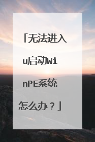 �޷�����u����WinPEϵͳ��ô�죿