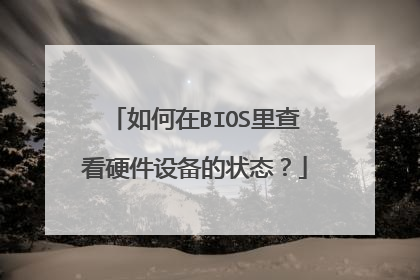 �����BIOS��鿴Ӳ���豸��״̬��