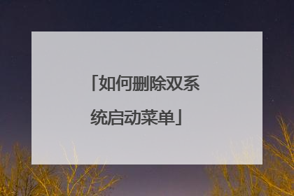 ���ɾ��˫ϵͳ�����˵�