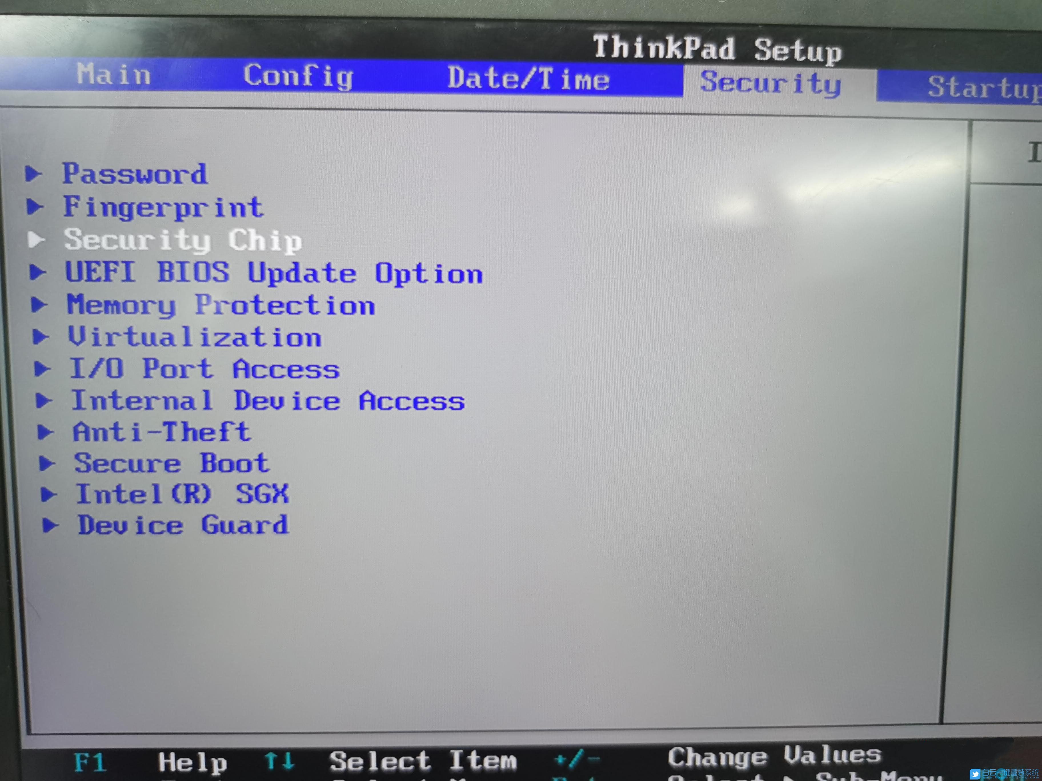 ����bios���ý���ѡ��security chipѡ��