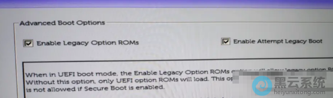ȡ����ѡEnable Legacy Options ROMs