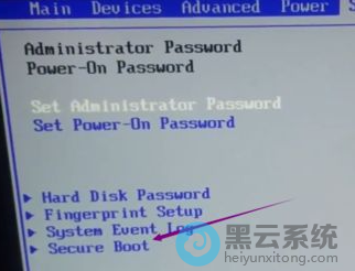 选择secure boot
