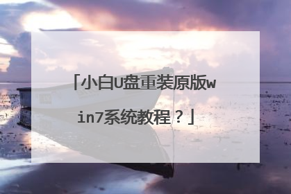 小白U盘重装原版win7系统教程?