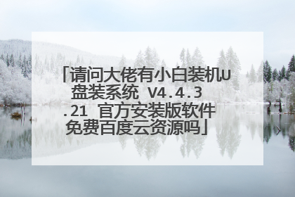 请问大佬有小白装机U盘装系统 V4.4.3.21 官方安装版软件免费百度云资源吗