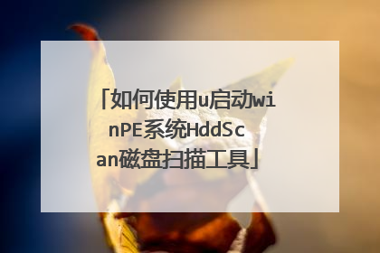 ���ʹ��u����winPEϵͳHddScan����ɨ�蹤��
