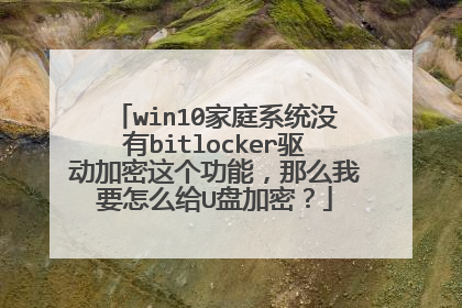 win10��ͥϵͳû��bitlocker��������������ܣ���ô��Ҫ��ô��U�̼��ܣ�