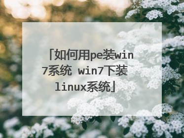 �����peװwin7ϵͳ win7��װlinuxϵͳ
