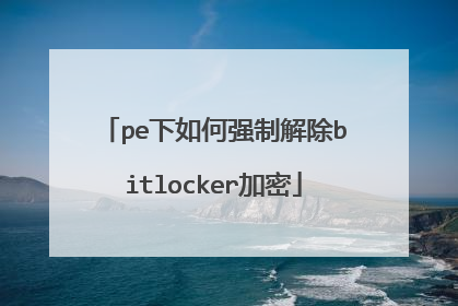 pe�����ǿ�ƽ��bitlocker����