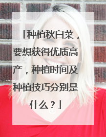 ��ֲ��ײˣ�Ҫ�������ʸ߲�����ֲʱ�估��ֲ���ɷֱ���ʲô��