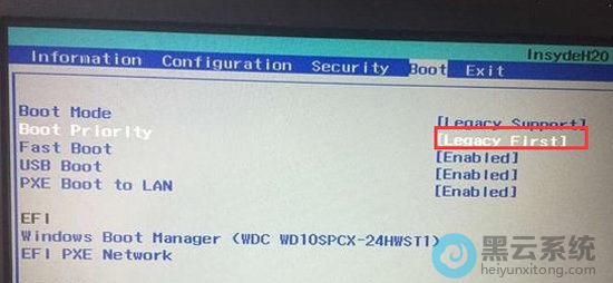 Boot Priority���ó�Legacy First