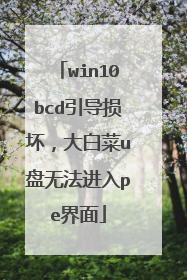 win10bcd引导损坏,大白菜u盘无法进入pe界面