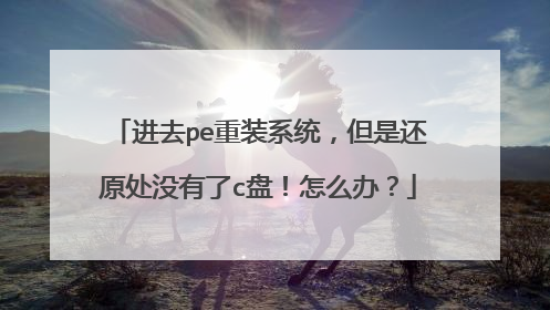 ��ȥpe��װϵͳ�����ǻ�ԭ��û����c�̣���ô�죿