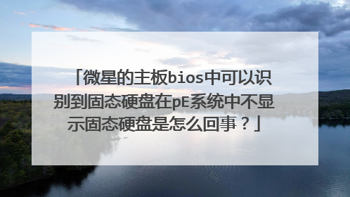 微星的主板bios中可以识别到固态硬盘在pE系统中不显示固态硬盘是怎么回事?