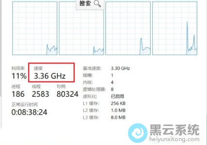 查看CPU频率是否始终大于或等于基准速度