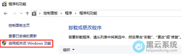 点击启用或关闭Windows功能