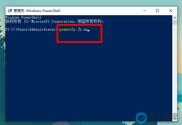 ���롰powercfg /h on��