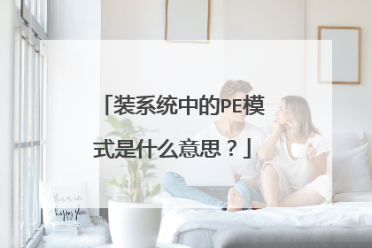 װϵͳ�е�PEģʽ��ʲô��˼��