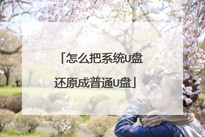 ��ô��ϵͳU�̻�ԭ����ͨU��