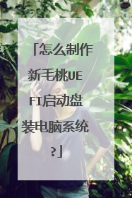 怎么制作新毛桃UEFI启动盘装电脑系统?