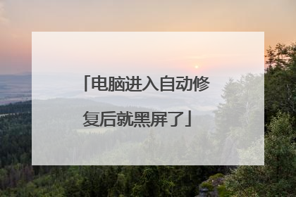 电脑进入自动修复后就黑屏了