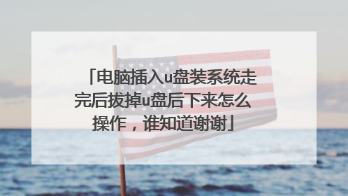 电脑插入u盘装系统走完后拔掉u盘后下来怎么操作,谁知道谢谢
