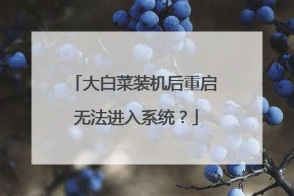大白菜装机后重启无法进入系统?
