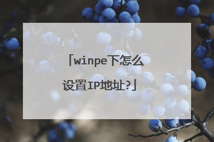 winpe����ô����IP��ַ?