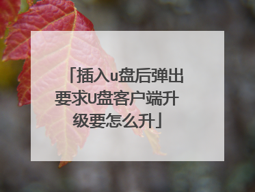 插入u盘后弹出要求U盘客户端升级要怎么升