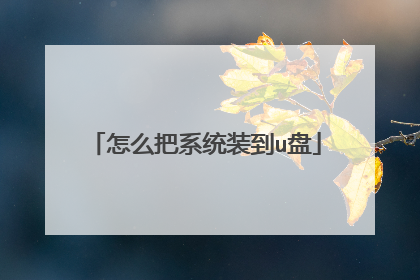 怎么把系统装到u盘