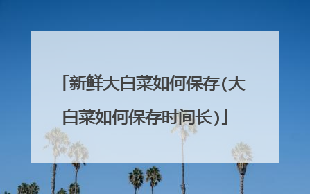 新鲜大白菜如何保存(大白菜如何保存时间长)
