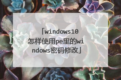 windows10����ʹ��pe���windows�����޸�