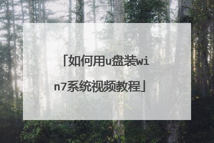 如何用u盘装win7系统视频教程
