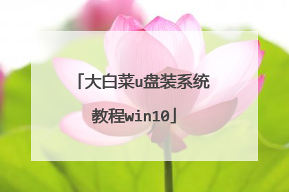 大白菜u盘装系统教程win10