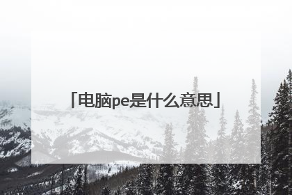 电脑pe是什么意思