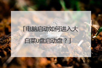 电脑启动如何进入大白菜U盘启动盘?